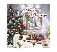 Eurowrap Pack of 12 Assorted Christmas Cards Xmas Religious Church Choir Theme, 2 Designs Christmas Blessings and Christmas Wishes Eco Friendly Packaging 100% Recyclable