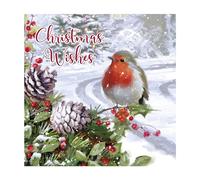 Eurowrap Pack of 12 Assorted Christmas Cards Xmas Traditional Robin, 2 Designs Season Greetings and Christmas Wishes Eco Friendly Packaging 100% Recyclable