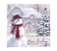 Eurowrap Pack of 12 Assorted Christmas Cards Xmas Traditional Snowman and Robin, 2 Designs Merry Christmas and Christmas Wishes Eco Friendly Packaging 100% Recyclable