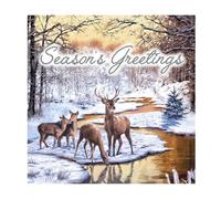 Eurowrap Pack of 12 Assorted Christmas Cards Xmas Woodland Stag Reindeer, 2 Designs Season's Greetings and Merry Christmas Eco Friendly Packaging 100% Recyclable