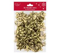 Eurowrap Pack Of 16 Gold Metallic Christmas Bows