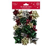 Eurowrap Pack Of 16 Modern Mix Metallic Christmas Bows