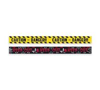 Eurowrap Pack of 2 Assorted Warning Tape 3 Metre - Caution Danger Tape - Keep Out Tape - For Halloween Decoration, Banner for Parties, Indoor Décor, Scary Decor