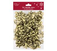 Eurowrap Pack of 24 Luxury Metallic Bows Traditional Christmas Birthday Present Xmas Gift Gold