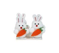 Eurowrap Pack of 4 Felt Easter Bunnies with Carrots - Cute White Bunny Decorations for Easter Displays, Crafts & Springtime Décor