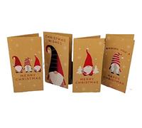 Eurowrap Pack of 4 Festive Gonk Christmas Money Wallets Fully Recyclable Voucher Gift Card Wallets & Envelopes, Brown
