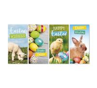 Eurowrap Pack of 4 Happy Easter Money Wallet Envelopes for Gift Cards and Vouchers Assorted Designs Flitter Finish Gifts Photo Bunny Rabbit Chick Easter Eggs