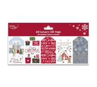 Eurowrap Pack of 40 Luxurious Gift Tags for Christmas - Modern Designs - 5 Assorted - Gift Tags for Presents - Gift Wrap for Christmas - Christmas Wrap