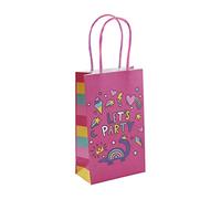 Eurowrap Pack of 8 Pink Girls Dinosaur White Kraft Paper Party Goodie Bags 100% Recyclable