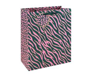 Eurowrap Pink Leopard Print Large Gift Bag with Ribbon Handle & Gift Tag | Stylish gift bag with ribbon handles and matching gift tag. Ideal for birthdays, celebrations and special occasions.