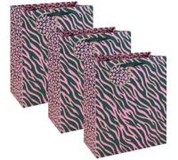 Eurowrap Pink Leopard Print Large Gift Bags Pack of 3 with Gift Tags