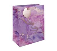 Eurowrap Pink Marble Gift Bag With Gift Tag - Gift Bag for Her, Mother's Day, Valentines, Birthdays - Happy Birthday Gift Wrap Occasion Present - Large Size