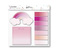 Eurowrap Pink Rainbow Sticky Notes Set - Gradient Shades Memo Pad, Reminder Notes, and Page Markers for Organising and Planning