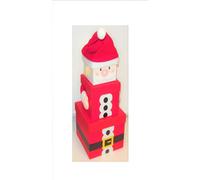 Eurowrap Plush Christmas Gift Boxes Santa 3 Stacking Storage Boxes