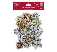 Eurowrap Product image 16 Pack Metallic Gift Bows - Assorted Gold, Silver, Champagne & Holographic Finishes - 5cm, 6cm & 8cm Diameters - Perfect for Christmas, Birthdays & Special Occasions