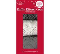 Eurowrap Raffia Christmas Ribbon (Pack of 3) in Grey Eurowrap Grey