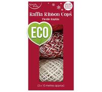 Eurowrap Raffia Christmas Ribbon (Pack of 3) in Red Eurowrap Red