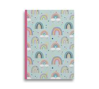 Eurowrap Rainbow A4 Lined Notepad with 100 Sheets, Colourful Illustrated Cover, Blue Inside Cover, Large Writing Pad for School, Office, Home Notes and Planning