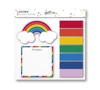 Eurowrap Rainbow Sticky Notes Set - Colourful and Fun Notepad, Memo Pad, and Page Markers for Organising, Planning, and Notes