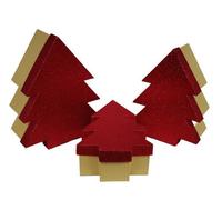 Eurowrap Red Glitter Christmas Tree Gift Boxes Set Of 3 Nestable Gift Boxes