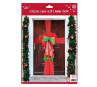 Eurowrap Red Green With Hanging Elf Legs Christmas Door Bow