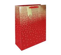Gold Stars Ombre Large Red Gift Bag 33cm