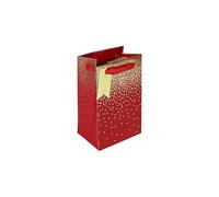 Eurowrap Red Stars Ombre Gift Bag With Gift Tag - Gift Bag for Him, Her, Valetines Day, Christmas, Weddings, Birthdays - Birthday Gift Wrap Occasion Present - Small Size