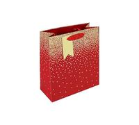 Eurowrap Red Stars Ombre Gift Bag With Gift Tag - Gift Bag for Him, Her, Valetines Day, Christmas, Weddings, Birthdays - Birthday Gift Wrap Occasion Present - Medium Size