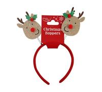 Eurowrap Reindeer Christmas Glitter Head Boppers Fancy Dress Headband