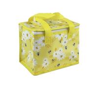 Eurowrap Reusable Insulated Lunch Bag - Bees and Sunflower Design, 21cm x 14cm x 18cm, Durable PP Woven Cooler Bag for Lunches and Snacks