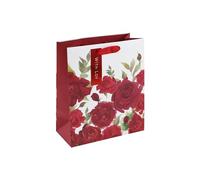 Eurowrap Roses Flowers White Kraft Paper Gift Bag Valentines Mothers Day Anniversay With Love Eco Friendly Recyclable Medium