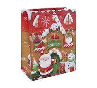 Eurowrap Santa's Grotto Gift Bag with Gift Tag - Large Size - Gift Bag for Christmas, Gift Wrap, Children's Gift Bag, Xmas, Festive Gift Bag