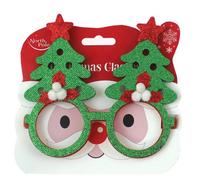 Eurowrap Single Red Or Green Christmas Tree Design Glasses