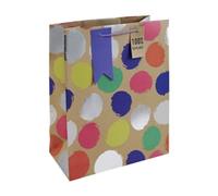 Eurowrap Sketchy Spots Kraft Large Bag (Pack of 6) 32307-2C