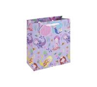 Eurowrap Unicorn Medium Gift Bags Pack of 3 - Pink Present Bags with Rainbow Unicorn, Cloud & Star Design, Holographic Foil Finish & Ribbon Handles - Birthday & Celebration Gift Packaging for Girls