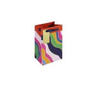 Eurowrap Vibrant Colour Waves Gift Bag With Gift Tag - Gift Bag for Him, Her, Birthdays, Kids, Wedding, Celebration - Vibrant Bright Birthday Gift Wrap Occasion Present - Small Size
