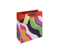 Eurowrap Vibrant Colour Waves Gift Bag With Gift Tag - Gift Bag for Him, Her, Birthdays, Kids, Wedding, Celebration - Vibrant Bright Birthday Gift Wrap Occasion Present - Medium Size