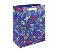 Eurowrap Video Game On Gamer Party Gift Bag With Gift Tag Happy Birthday Boy Gift Wrap Occasion Present Large