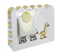 Eurowrap White Hello Little One New Baby Gift Bag With Gift Tag and Greeting Card Baby Shower Newborn Gift Wrap Set Occasion Present 32cm x 44cm x 13cm