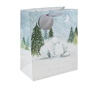 Eurowrap White Kraft Paper Polar Bear Bag - Large - Eco Friendly Recyclable - Gift Wrap Xmas Gift Bag