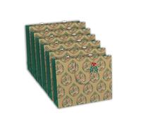 Eurowrap X-30885-6Cpack Pack of 6 Kraft Gift Bags Shopping Format 37.5 x 11.5 x 27.5 cm 210 g Red and Green Christmas Baubles Holly Ideal for: Games or Puzzles