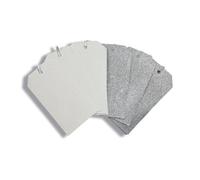 Eurowrap x10 Iridescent Glitter Tags Silver (Pack of 12) X-31577-GTC