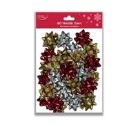 Eurowrap x40 Traditional Metallic Bows Red/Gold/Silver (Pack of 12)