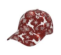 eurwhj Funny Christmas Baseball Cap Adjustable Hat Xmas Snowflake Red Plaid Sun Cap for Men Women
