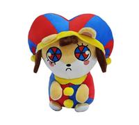 Eurxxq Maid Jax Corgi Plush Toy, 20 cm, Red Blue Yellow Jester Design