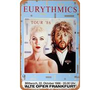 Eurythmics - Revenge, Frankfurt 1986 - Konzertplakat Metal Tin Sign Music Metal Poster Home Bar Pub Decor Wall Art Print 12 X 8 Inch