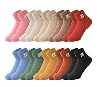 Eurzom 10 Pairs Socks Womens Crew Elastic Ankle Length Cotton Socks Aesthetic Cute Lightweight Low Cut Gifts for Women, Smile, One size
