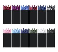 Eurzom 12 Pcs Pocket Squares for Men Prefolded Suit Pocket Squares on Card Masculine Polyester Handkerchief Suit Accessories, Multi Color, One Size