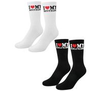 Eurzom 2 Pairs Gift for Boyfriend Funny Couple Socks for Him Her Couples Athletic Cotton Crew Socks Gifts for Boyfriend Girlfriend Anniversary Birthday Christmas Valentine Day Stuff Romantic
