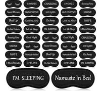 Eurzom 40 Pcs Funny Sleep Eye Mask Soft Night Mask Bulk for Sleeping Blackout Blindfolds with Adjustable Strap for Women Men Kids Nap Meditation Party Travel Gifts Favors(Black)